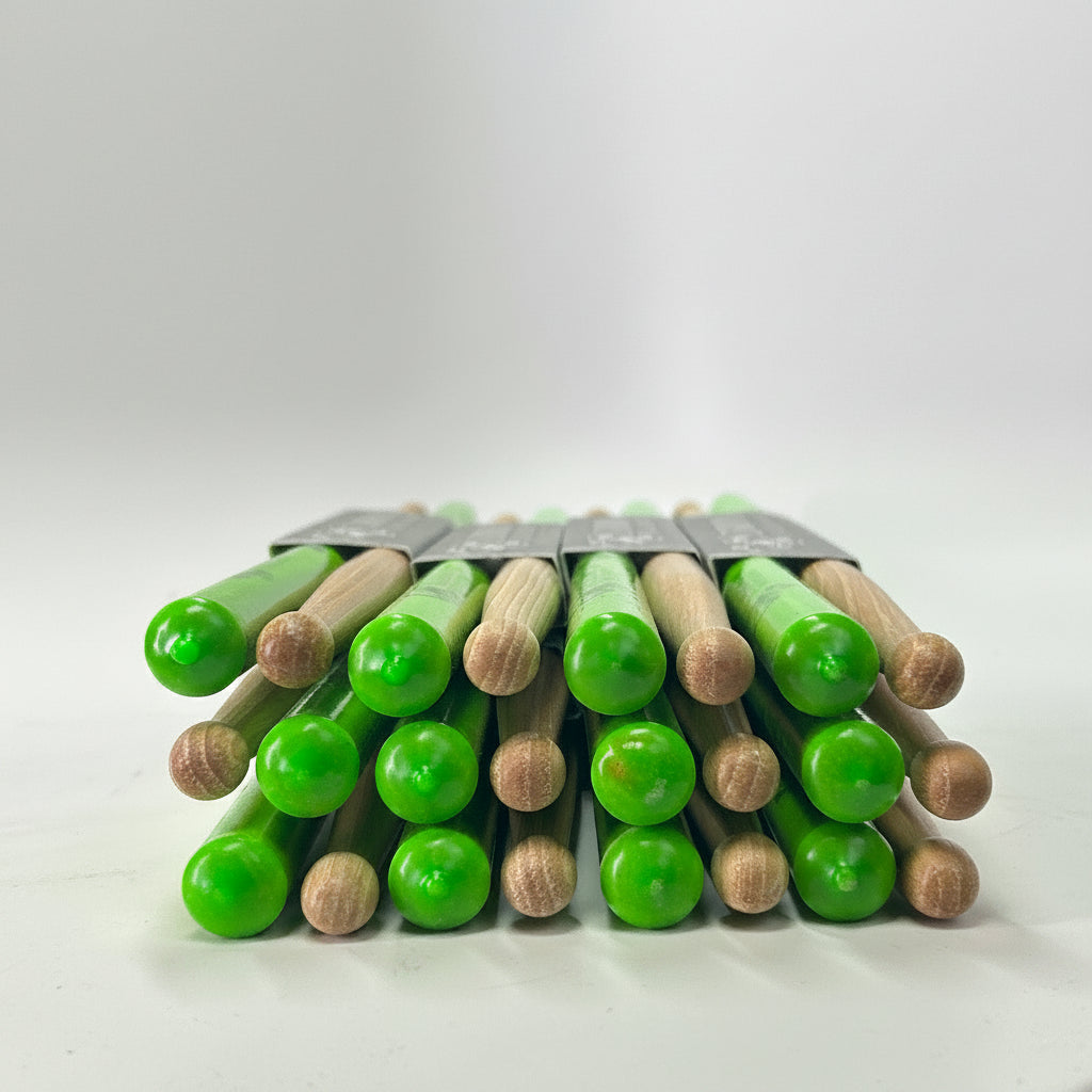 The Recycler | 5B Oval 16.5" Venom Grip Drumsticks | 12 Pair Brick