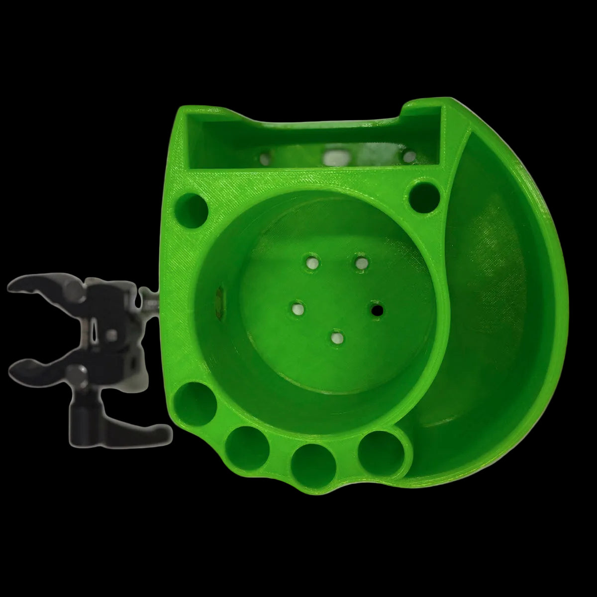 3D printed PTEG drum caddy plastic with a cup and drumstick holders